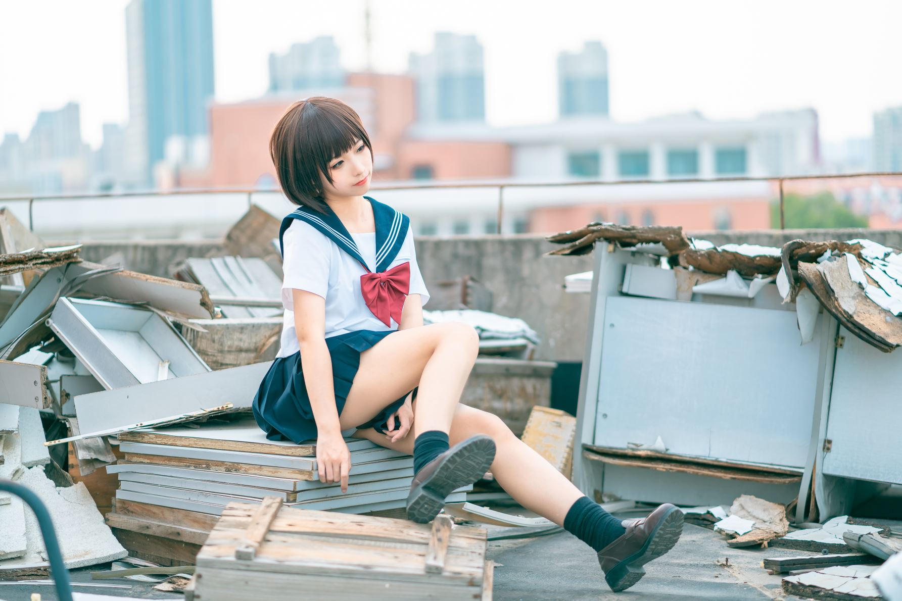 蠢沫沫 – 天台jk [40P-443MB]-零零cos